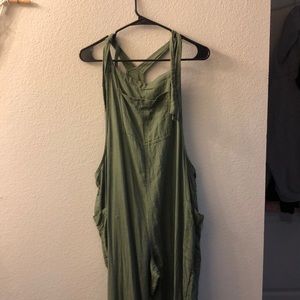 Aerie overalls, green, slightly worn.